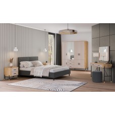 Naktskapīts DANTE DT22, Ozols cremona/Kašmirs matēts/Zelts